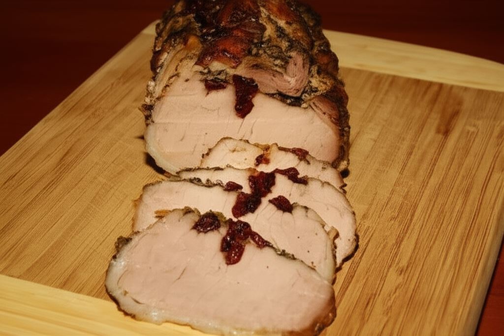 Schab pieczony z żurawiną