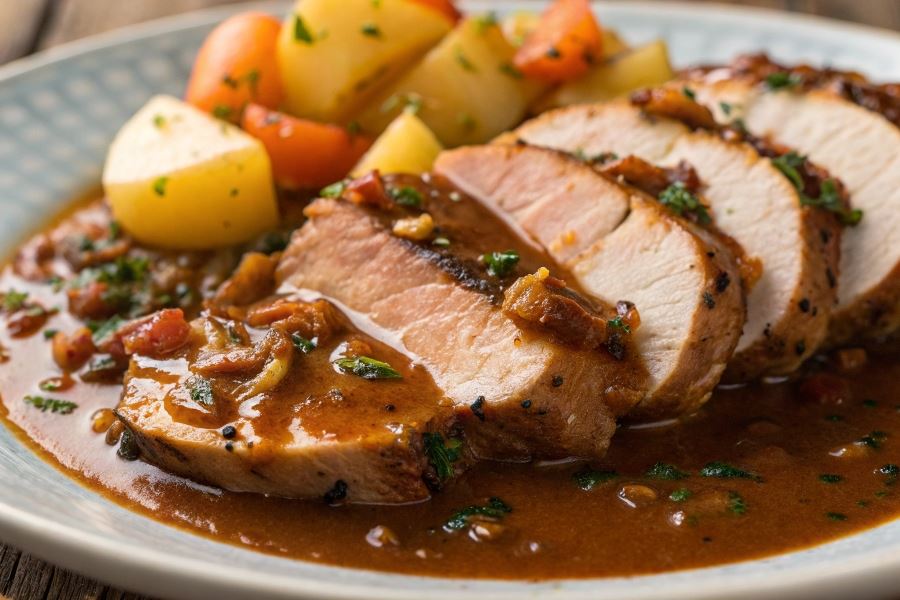 Schab w sosie piwnym po bawarsku