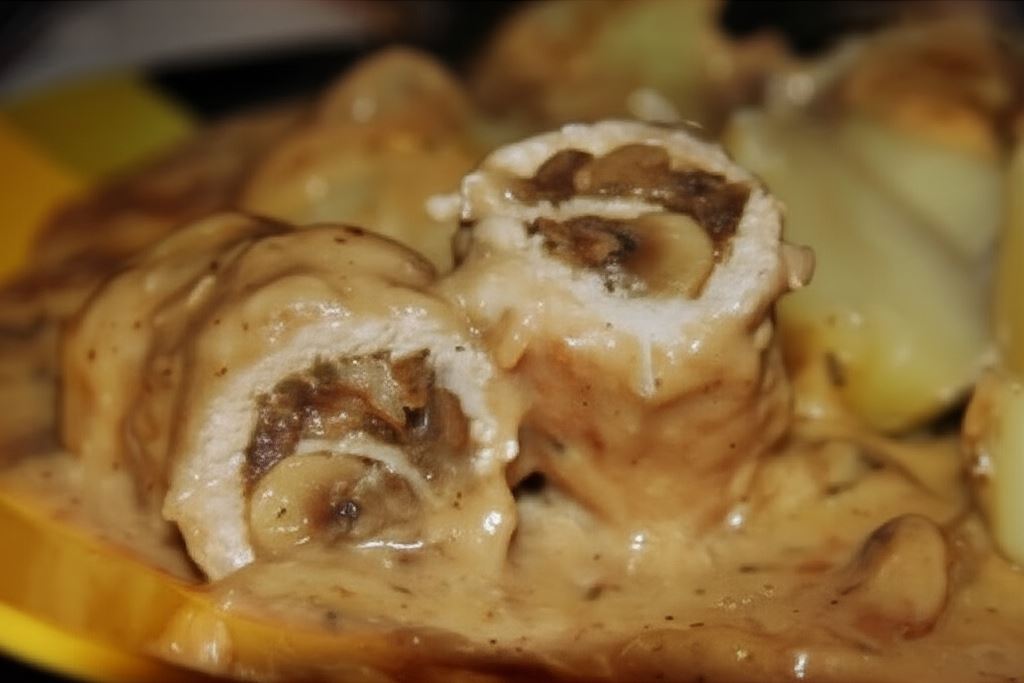 Schabowe Roladki z Pieczarkami