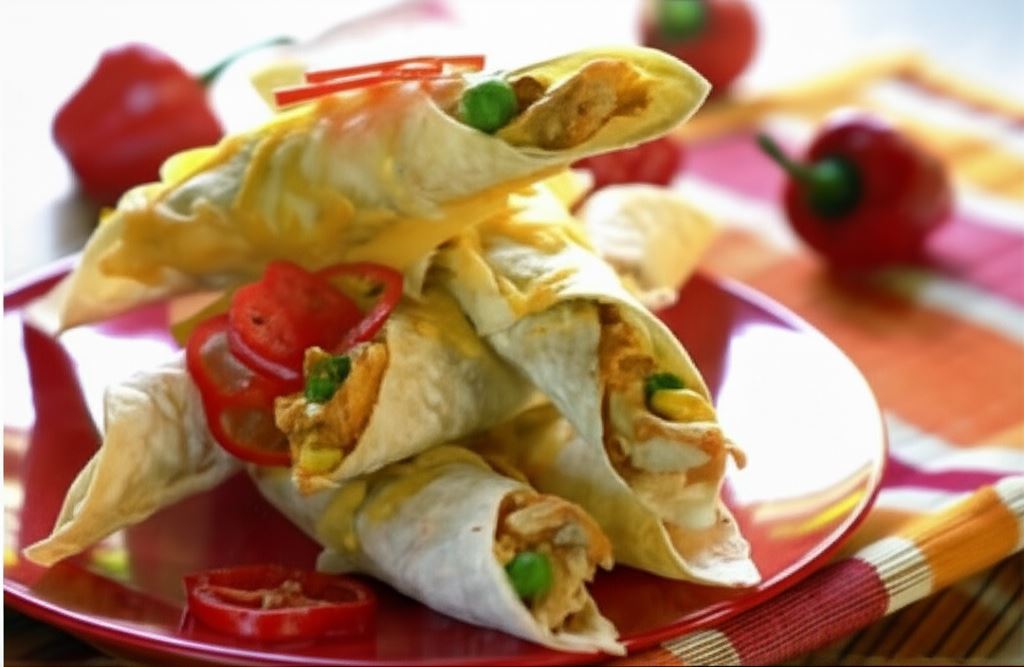 Serowe placki z kurczakiem