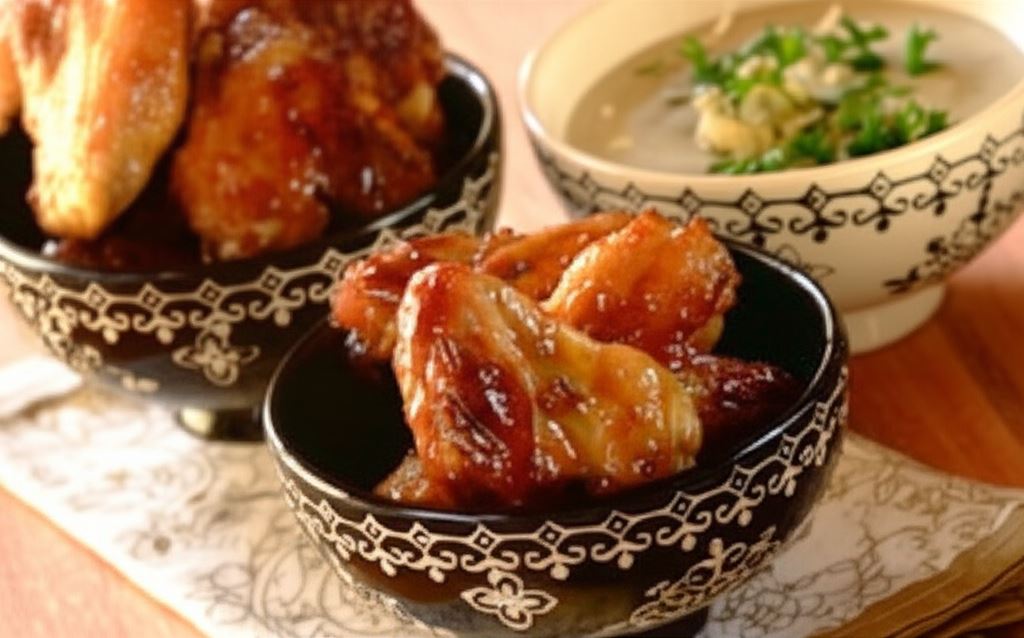 Skrzydełka z kurczaka w sosie z niebieskiego sera