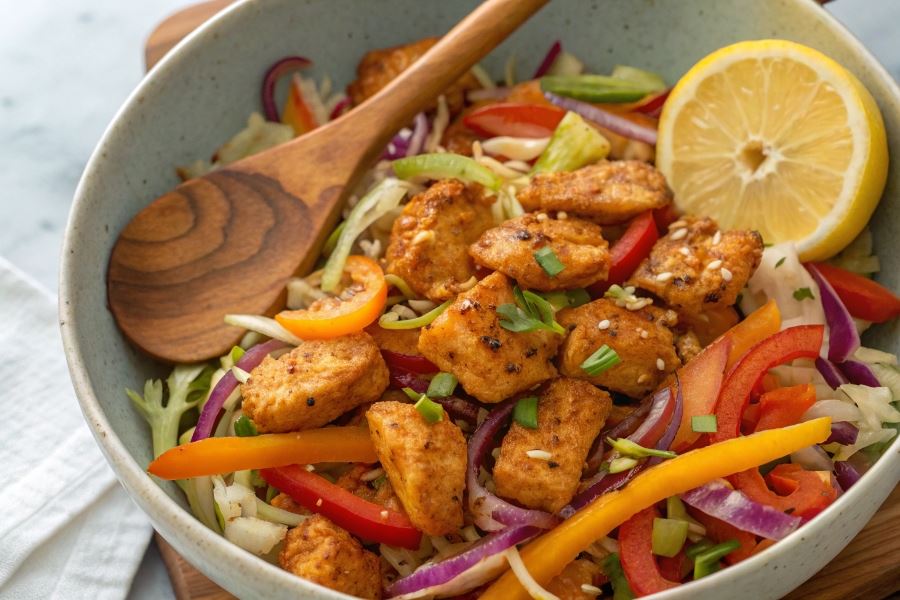 Słodko-ostra sałatka z kurczaka