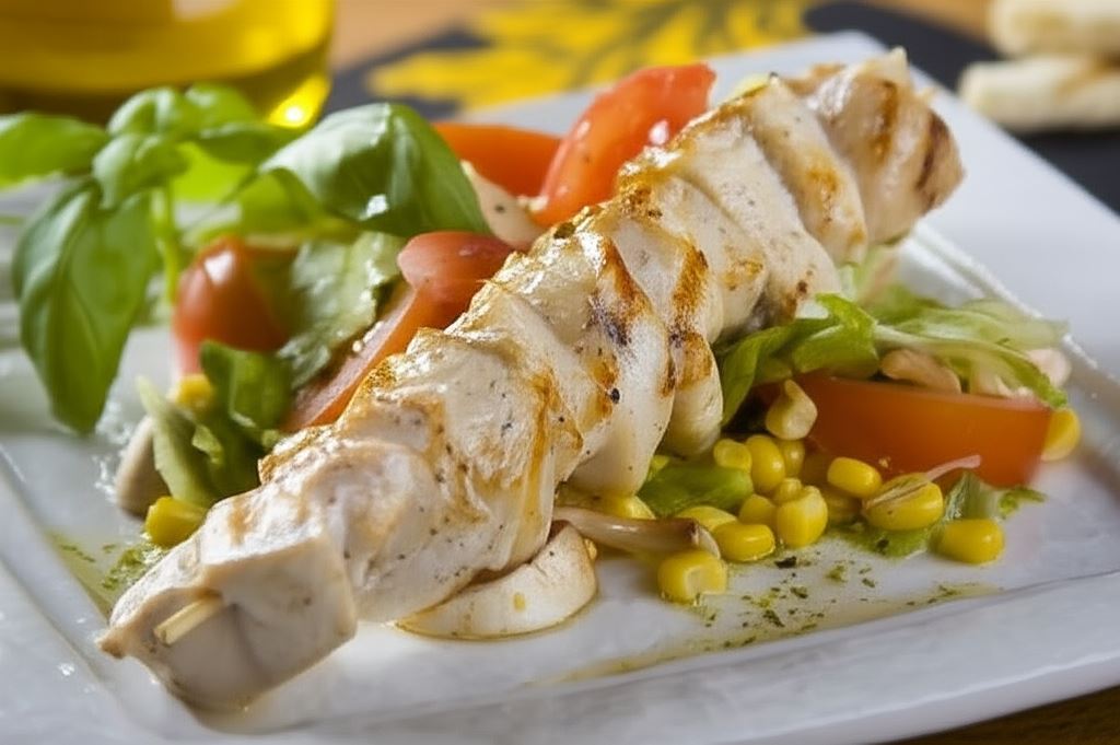 Szaszłyki z sałatką