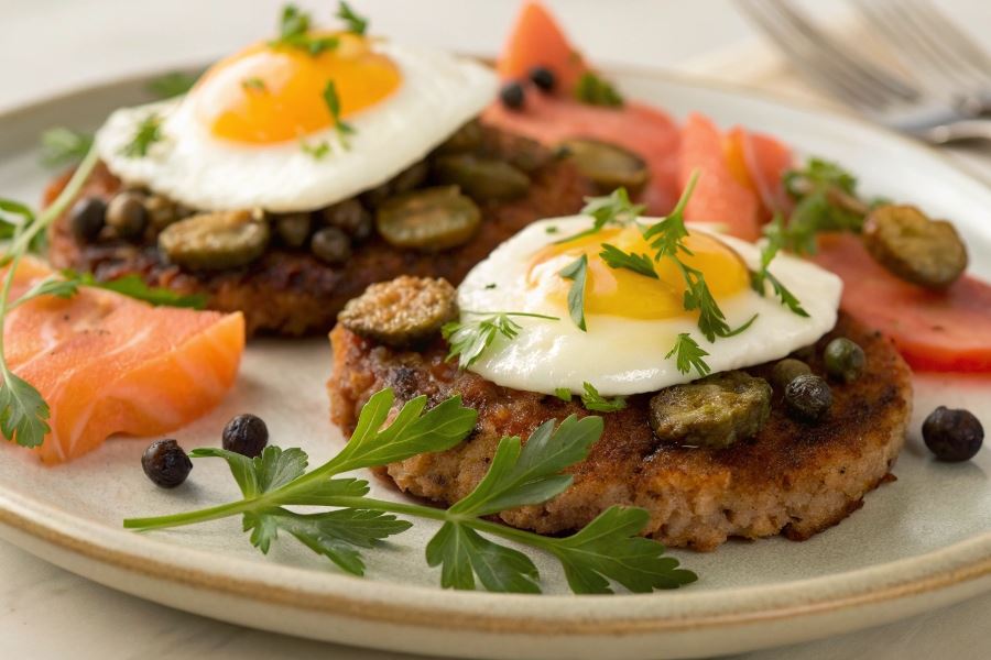 Sznycelki cielęce po holsztyńsku