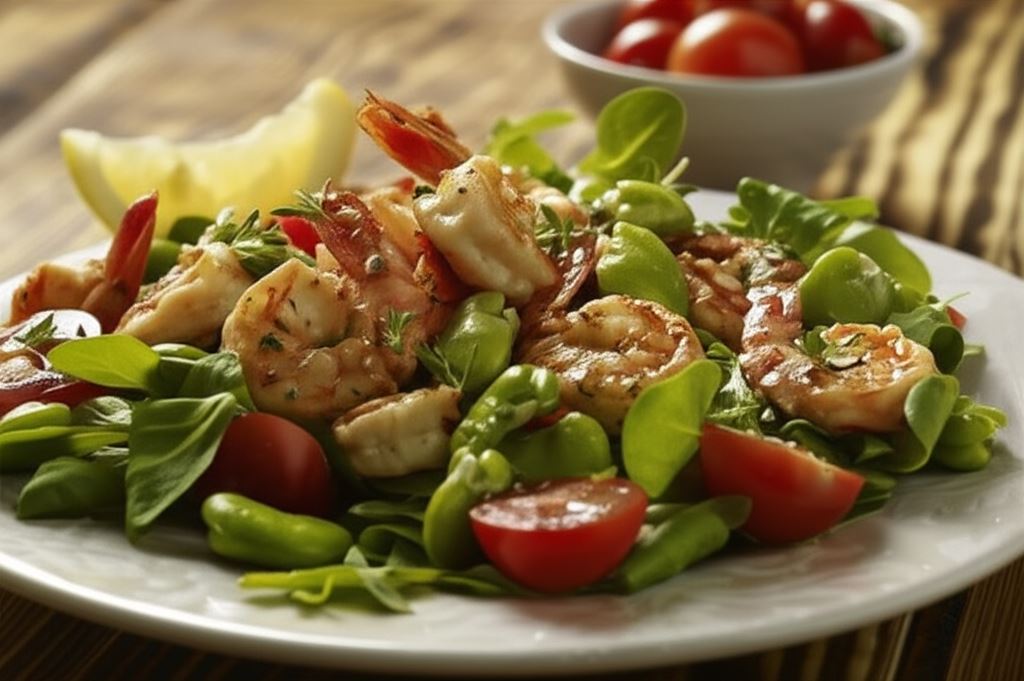 Szybka i prosta sałatka z krewetkami