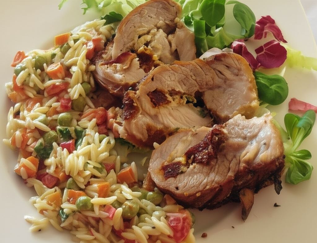 Szynka faszerowana suszonymi pomidorami i serem feta