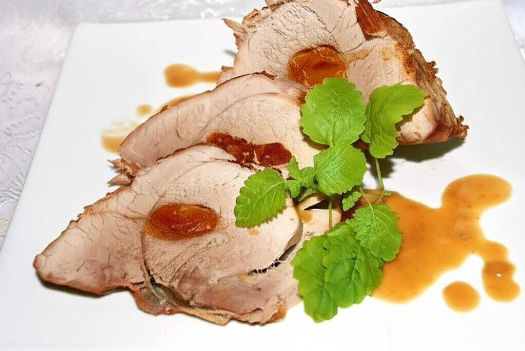 Szynka wieprzowa faszerowana morelami