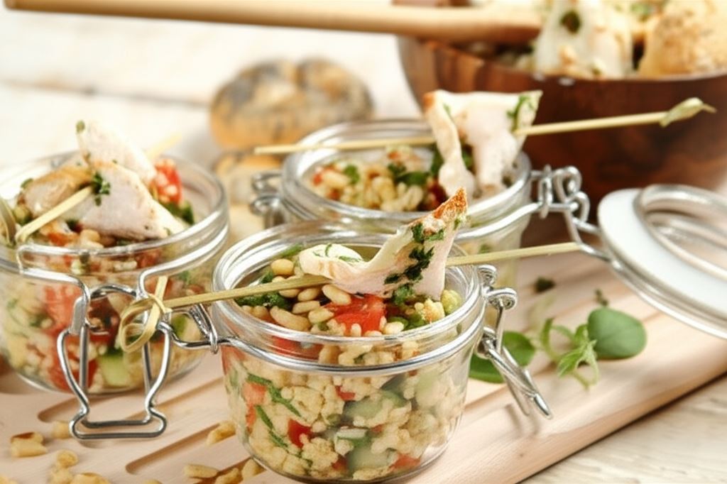 Tabbouleh z kaszą jaglaną i kurczakiem