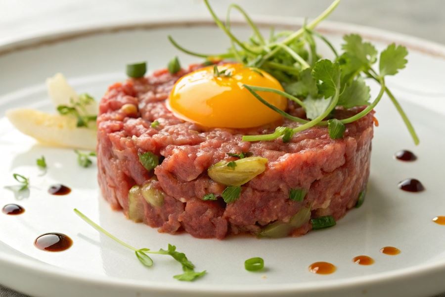 Tatar z wołowiny z kolendrą i imbirem