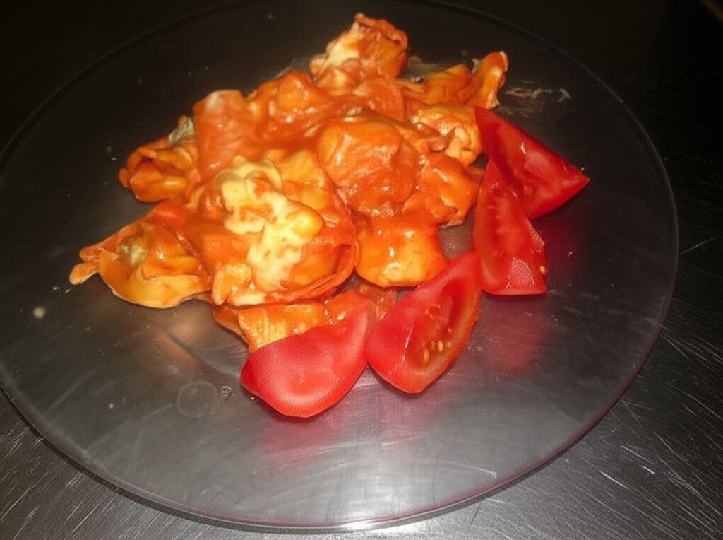 Tortellini w serowo – pomidorowym sosie z kurczakiem