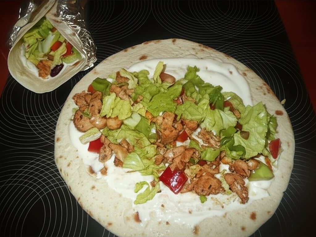 Tortille z warzywami i drobiem