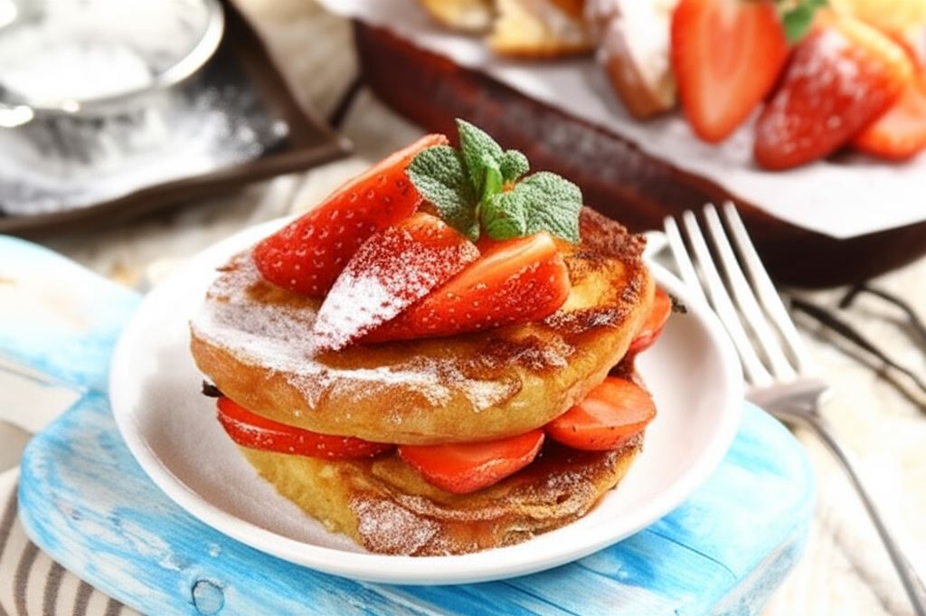 Tosty cynamonowe z truskawkami