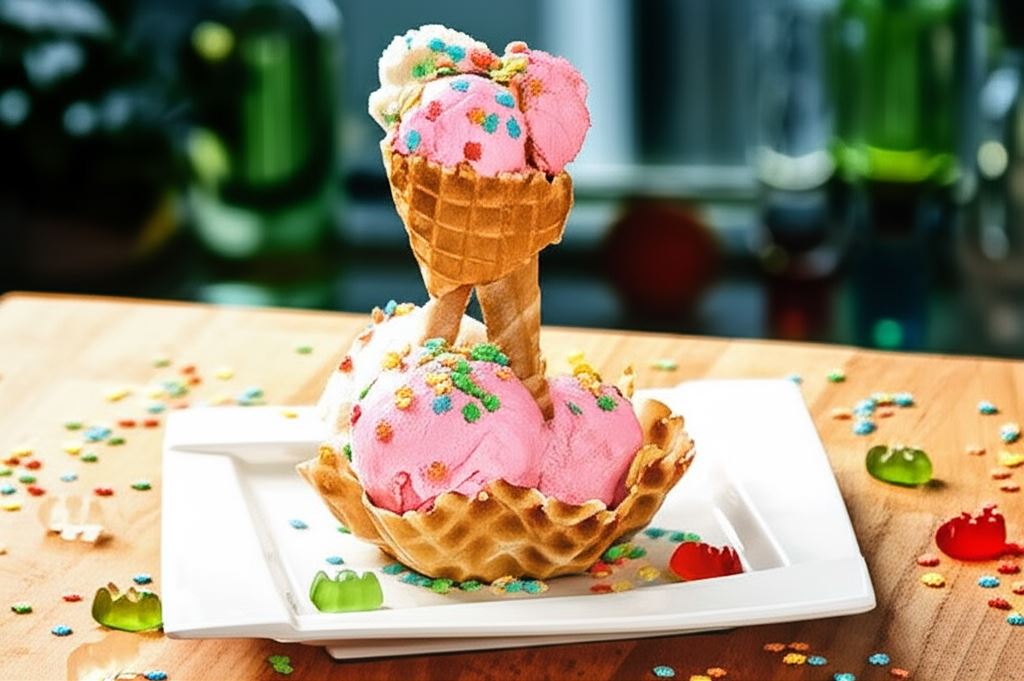 Truskawkowa lodowa fontanna