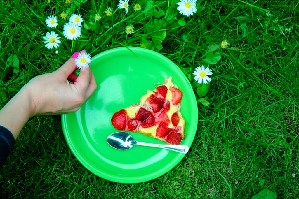 Urozmaicony omlet z truskawkami i mlekiem kokosowym