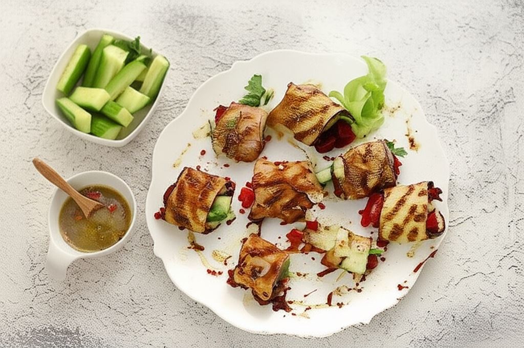 Vege roladki z cukinii z grilla