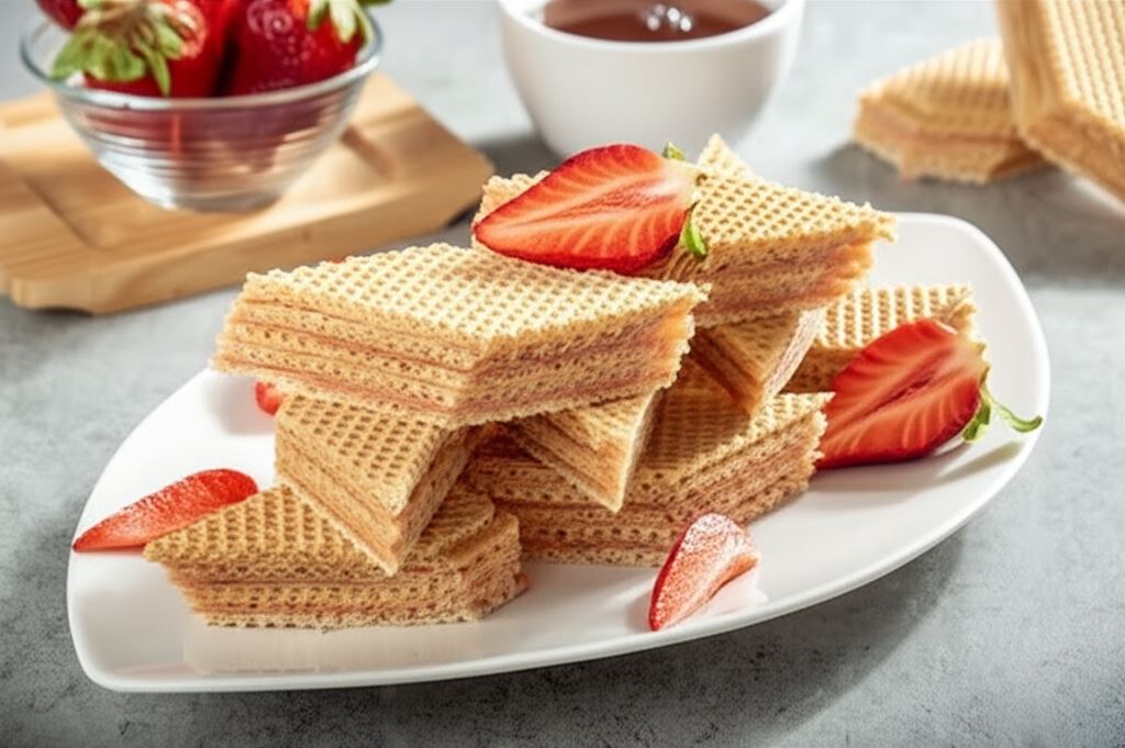 Wafle z galaretką