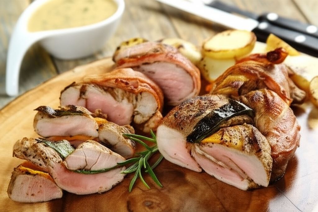 Warkocz z polędwiczek owinięty w boczek