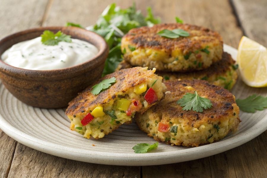 Wegetariańskie placuszki warzywno-ryżowe