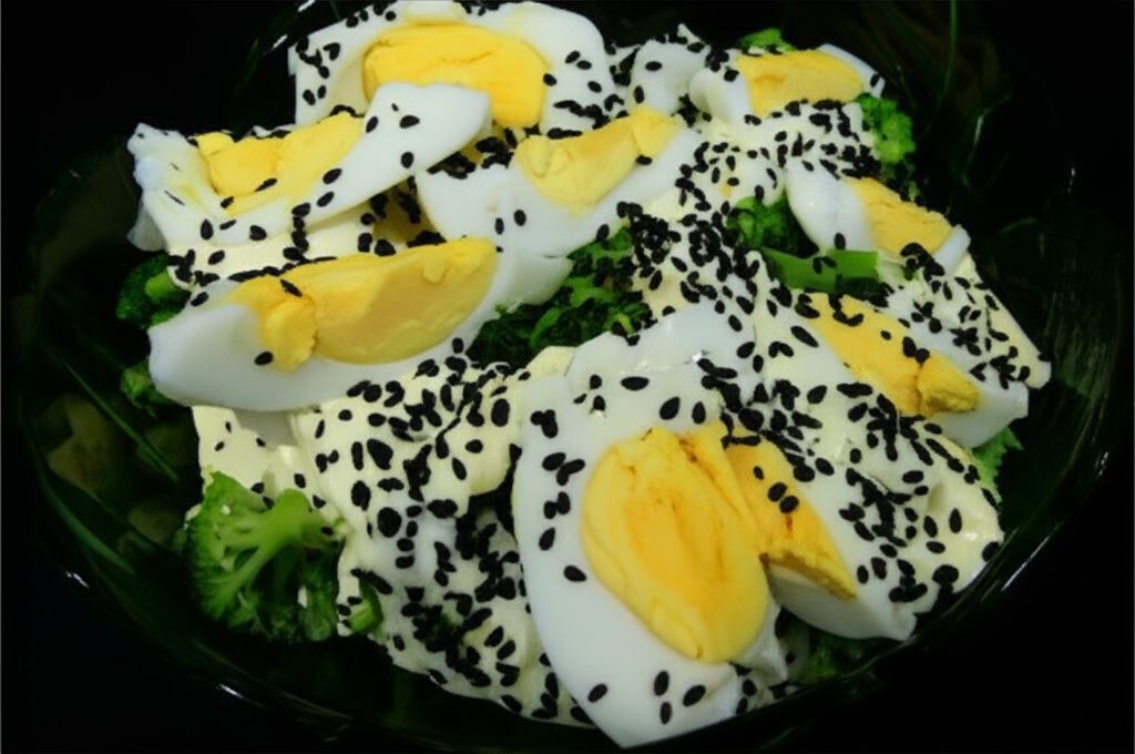 Wielkanocna brokułowa sałatka z jajem