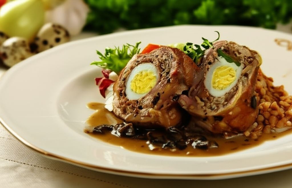 Wieprzowe zrazy z jajem przepiórczym