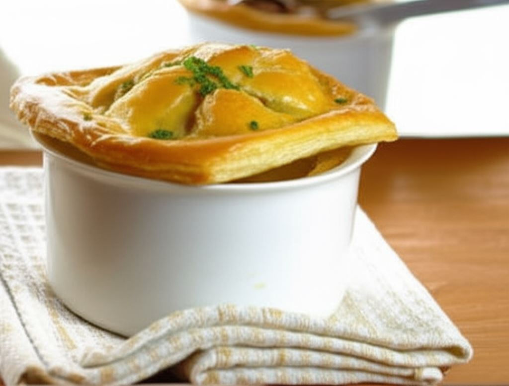 Wołowina z wątróbką drobiową pod pierzynką