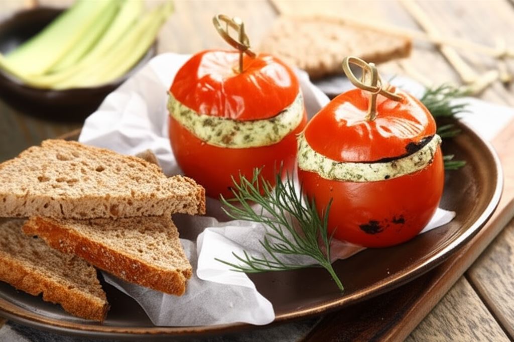 Zapiekane pomidory z białym serem