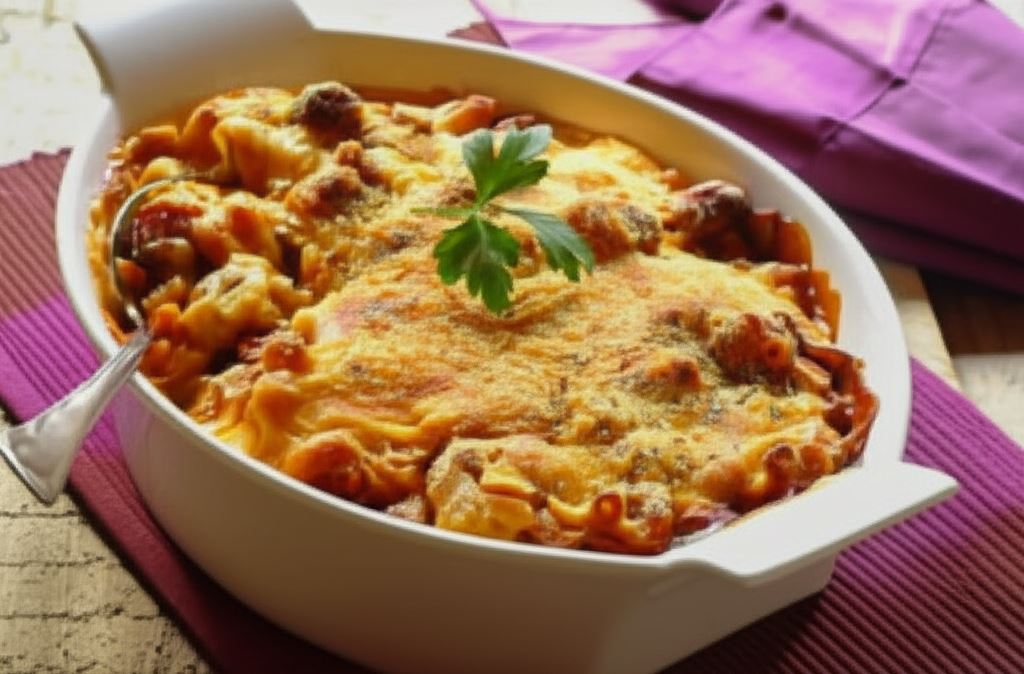 Zapiekanka makaronowa z kabanosem