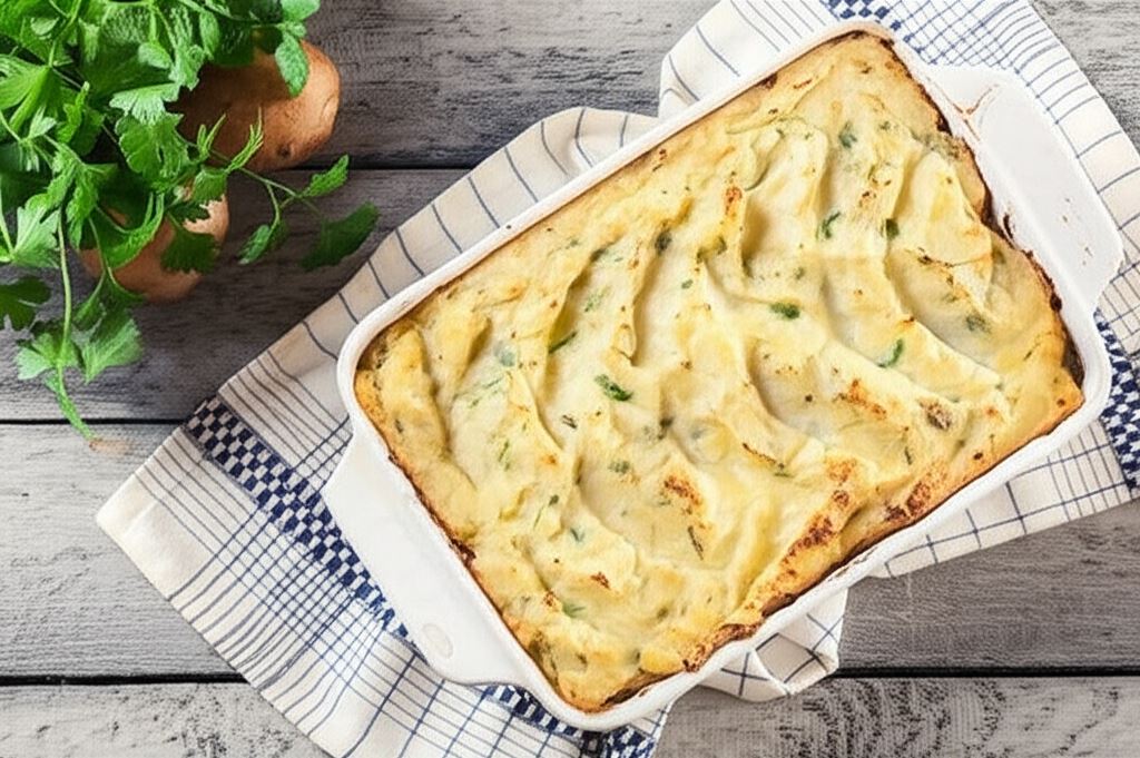 Zapiekanka z kiszonej kapusty i mięsa mielonego