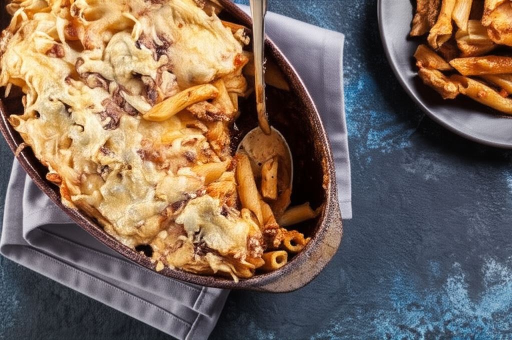 Zapiekanka z mięsem mielonym i filetem z kurczaka