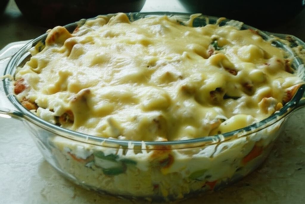 Zapiekanka z warzywami na patelnię i serem feta