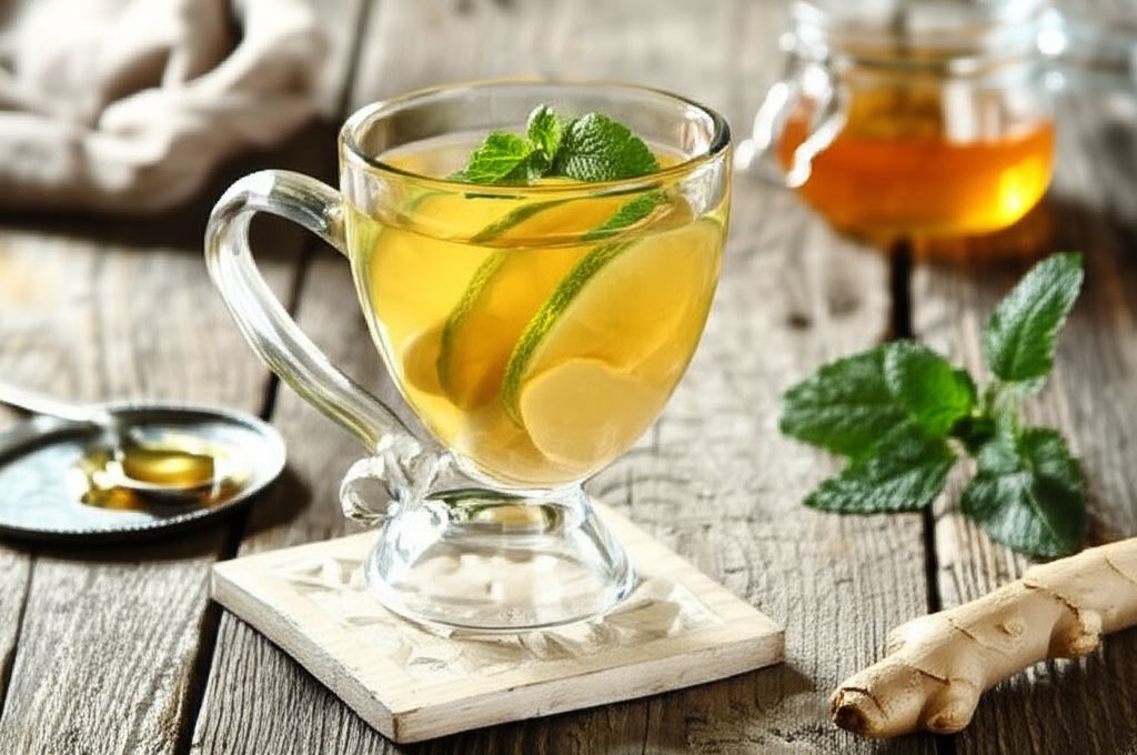 Zielona herbata z sokiem cytrynowym