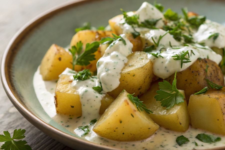Ziemniaki w sosie ziołowym