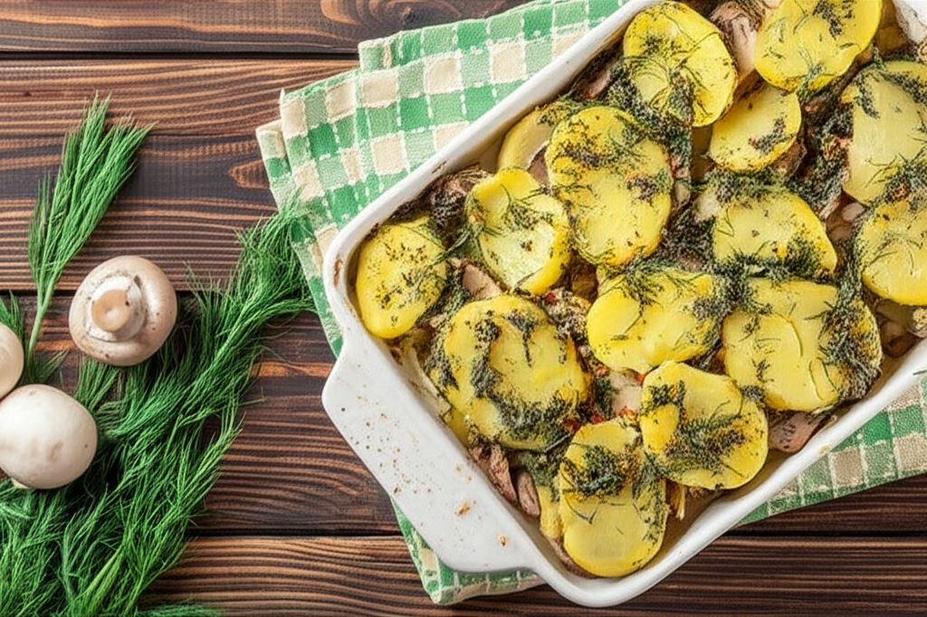 Ziemniaki zapiekane z grzybami