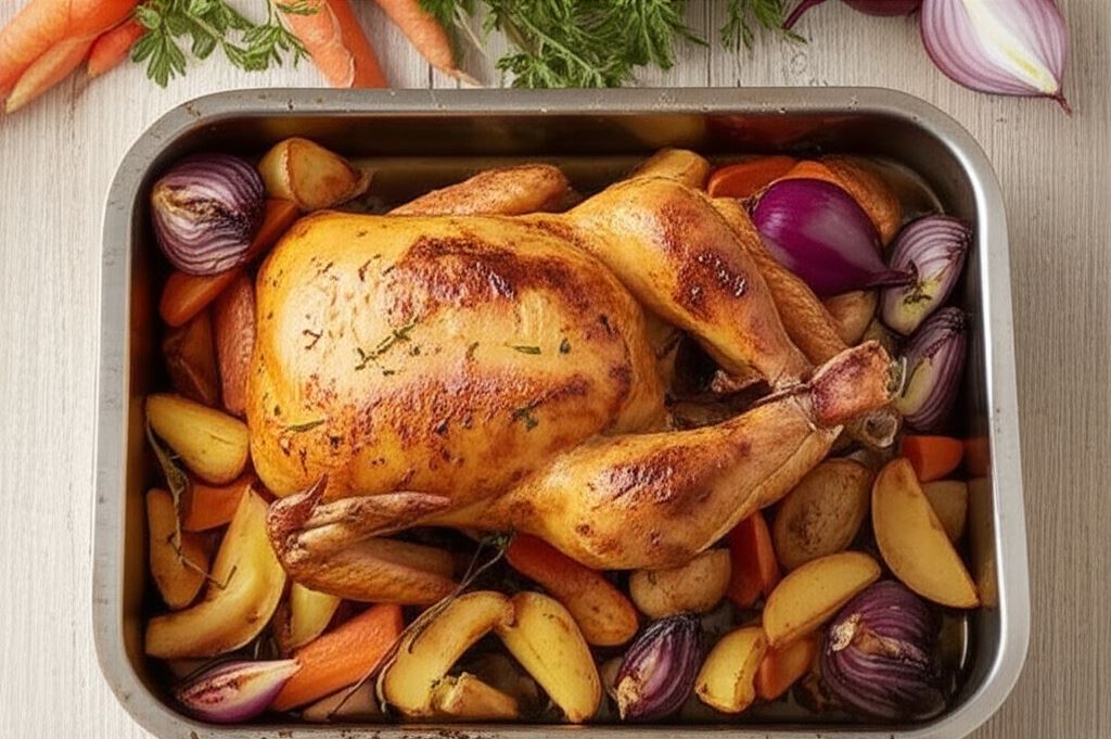 Złoty pieczony kurczak