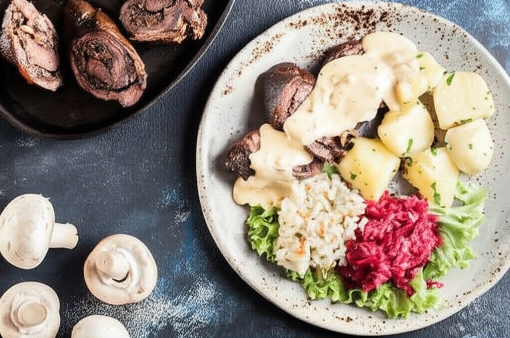 Zrazy wołowe z pieczarkami
