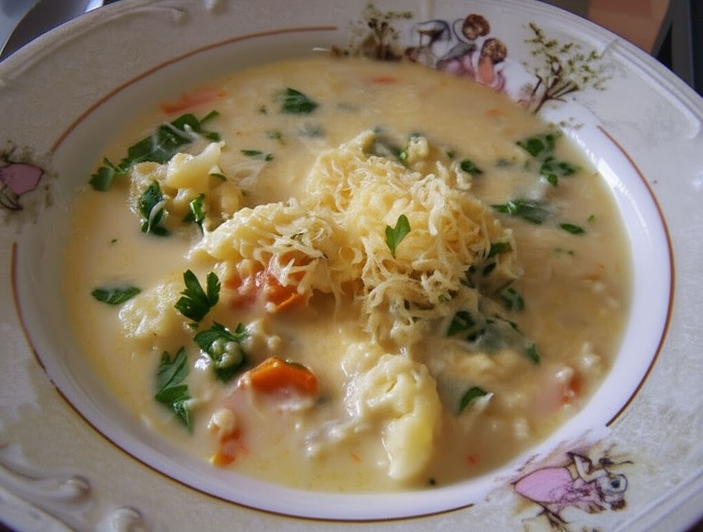 Zupa kalafiorowa z kluskami lanymi