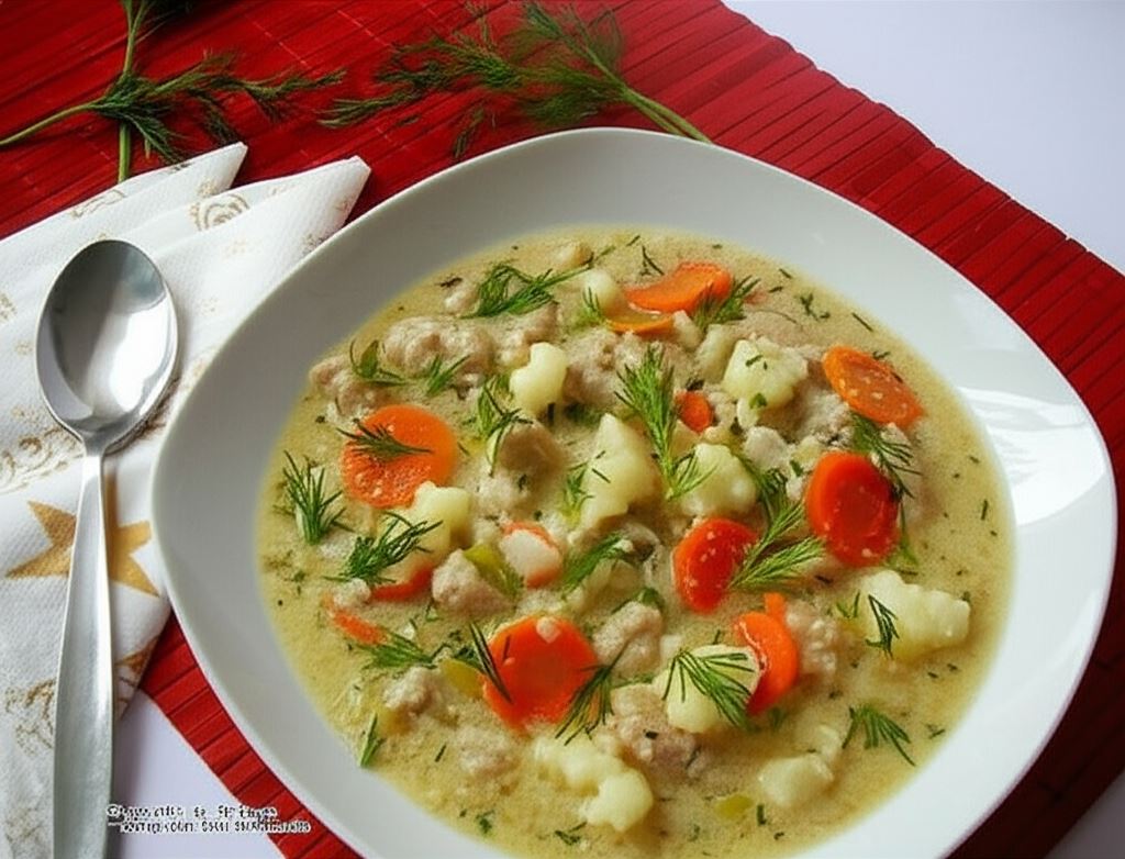 Zupa kalafiorowa z mięsnymi kluseczkami