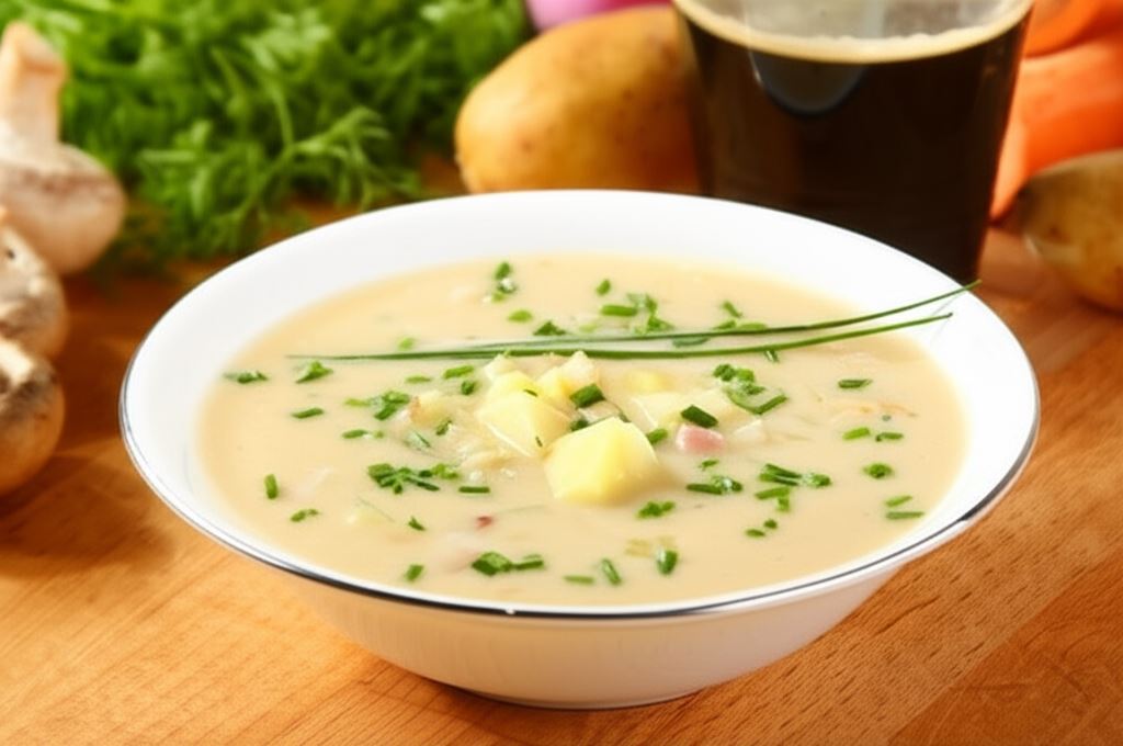 Zupa pieczarkowa z ciemnym piwem