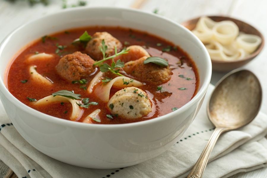 Zupa pomidorowa z klopsami