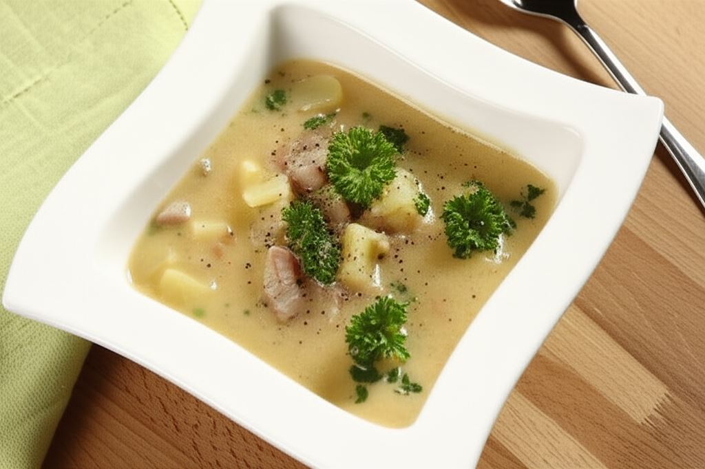 Zupa z kurek z ziemniakami i boczkiem