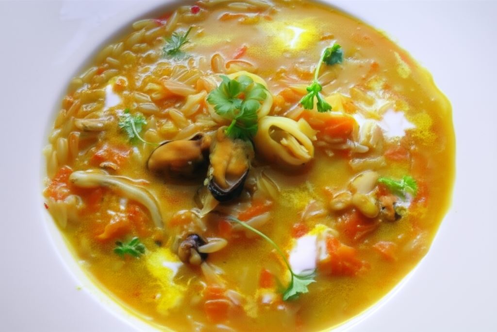 Zupa z owoców morza na wschodnią nutę