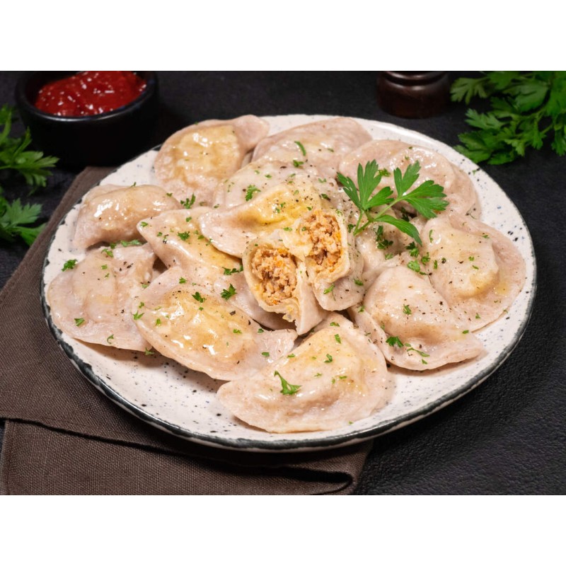 Pierogi z indykiem na mące pełnoziarnistej 500g