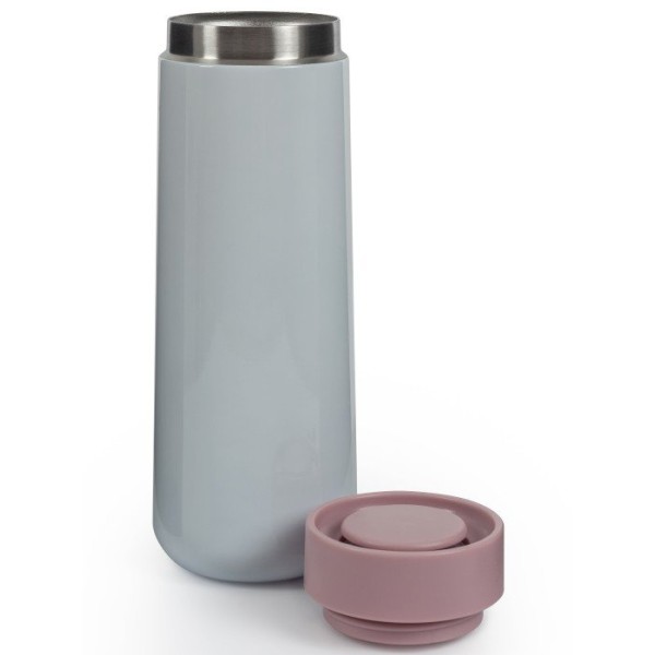 Kubek termiczny, LL, Kubek podróżny 350 ml White/Pink — do kawy i herbaty