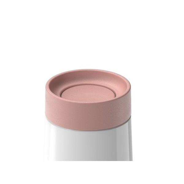 Kubek termiczny, LL, Kubek podróżny 350 ml White/Pink — do kawy i herbaty