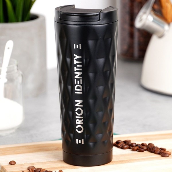 Kubek termiczny ORION 112271 — stalowy 500 ml, czarny, do kawy i herbaty w samochodzie