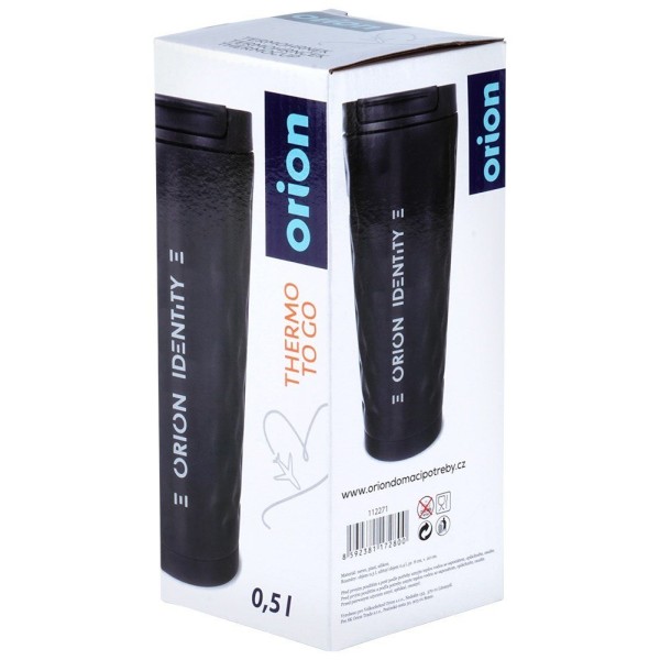 Kubek termiczny ORION 112271 — stalowy 500 ml, czarny, do kawy i herbaty w samochodzie