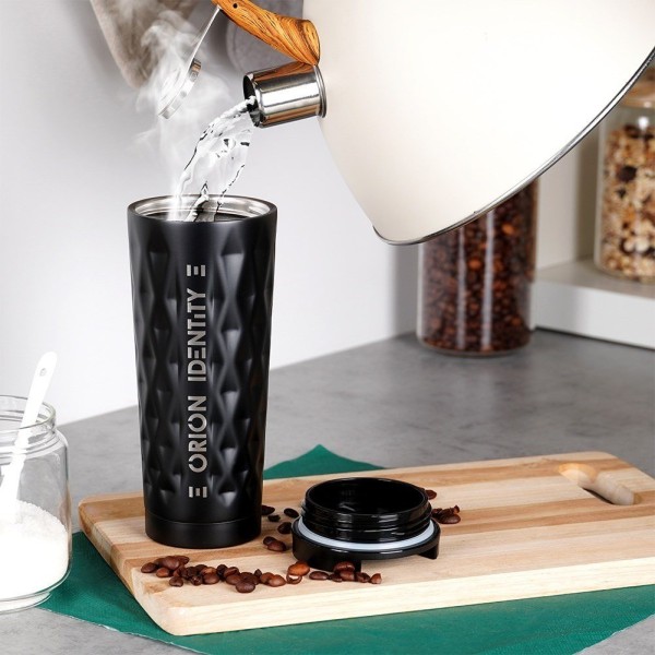 Kubek termiczny ORION 112271 — stalowy 500 ml, czarny, do kawy i herbaty w samochodzie