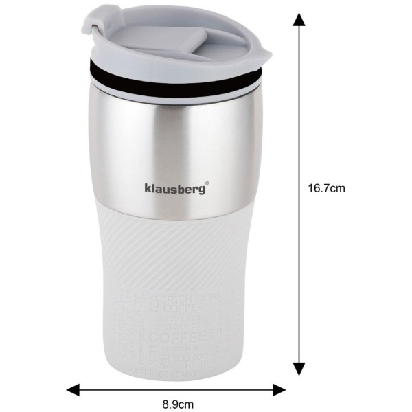 Kubek termiczny Klausberg KB-7628 beżowy 320 ml do kawy i herbaty