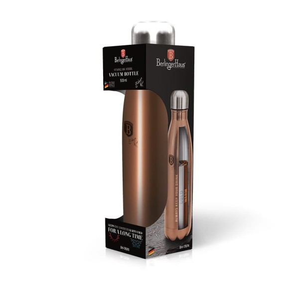 Термокружка Berlinger Haus Metallic Line Rose Gold 500 мл для збереження напоїв теплими або холодними BH-1761