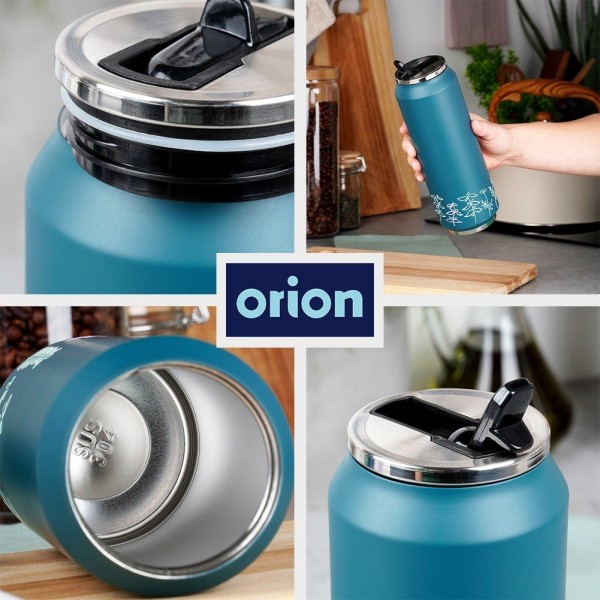 Kubek termiczny Orion LOUKA 700 ml — puszka z ustnikiem i rurką do kawy